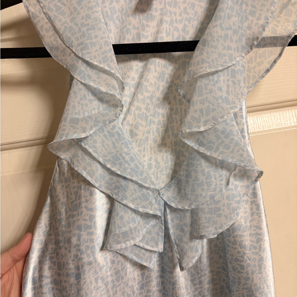 VTG RARE 90s Y2K Oscar de La Renta Pink Label Ruffle Racer Back Maxi Slip Dress - Picture 6 of 6